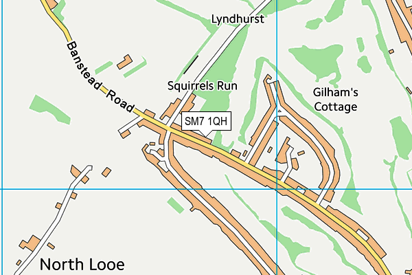 SM7 1QH map - OS VectorMap District (Ordnance Survey)