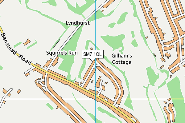 SM7 1QL map - OS VectorMap District (Ordnance Survey)