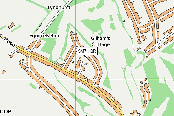 SM7 1QR map - OS VectorMap District (Ordnance Survey)