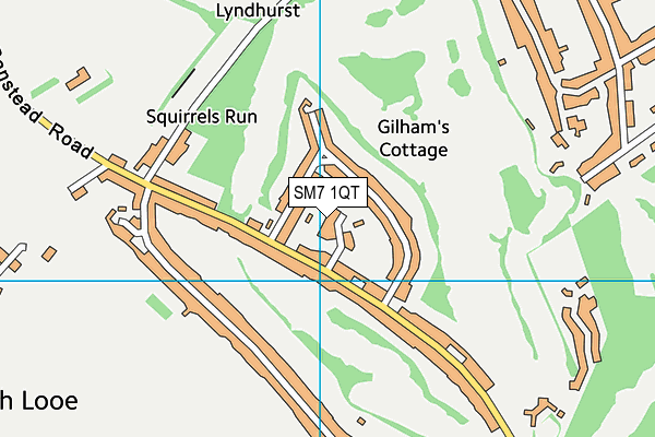 SM7 1QT map - OS VectorMap District (Ordnance Survey)