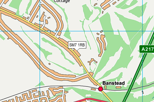 SM7 1RB map - OS VectorMap District (Ordnance Survey)
