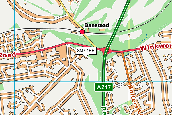 SM7 1RR map - OS VectorMap District (Ordnance Survey)