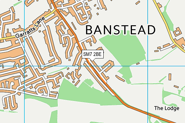 SM7 2BE map - OS VectorMap District (Ordnance Survey)