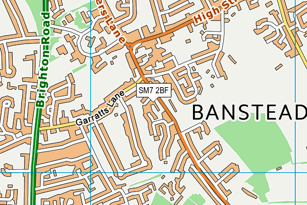 SM7 2BF map - OS VectorMap District (Ordnance Survey)