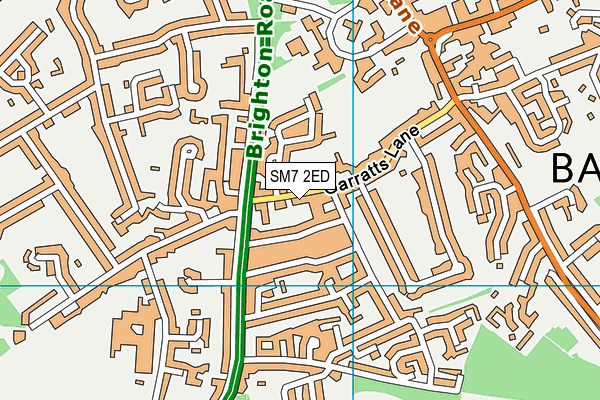 SM7 2ED map - OS VectorMap District (Ordnance Survey)