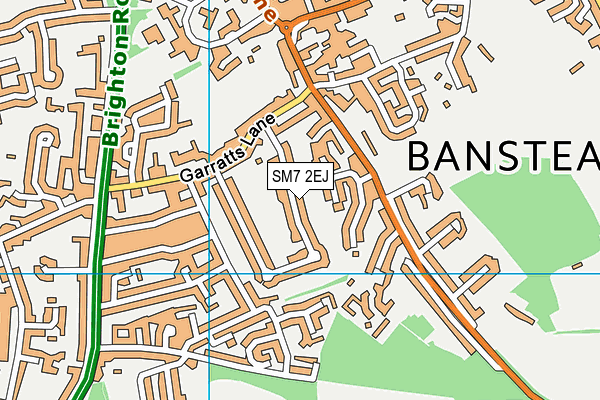 SM7 2EJ map - OS VectorMap District (Ordnance Survey)