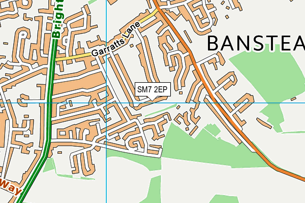 SM7 2EP map - OS VectorMap District (Ordnance Survey)