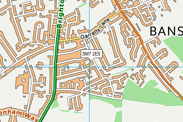SM7 2ES map - OS VectorMap District (Ordnance Survey)
