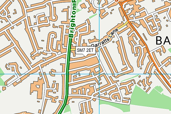SM7 2ET map - OS VectorMap District (Ordnance Survey)