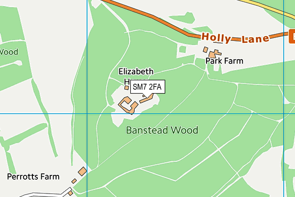 SM7 2FA map - OS VectorMap District (Ordnance Survey)