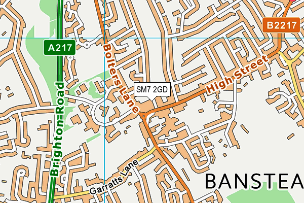 SM7 2GD map - OS VectorMap District (Ordnance Survey)