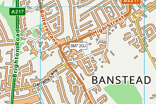 SM7 2GJ map - OS VectorMap District (Ordnance Survey)