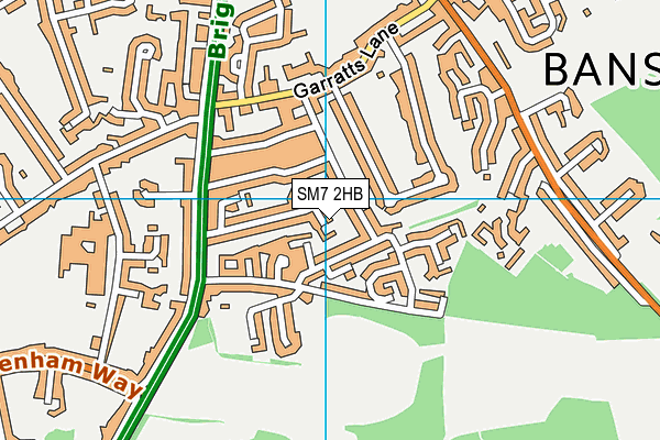 SM7 2HB map - OS VectorMap District (Ordnance Survey)