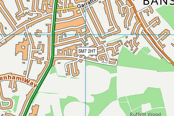 SM7 2HT map - OS VectorMap District (Ordnance Survey)