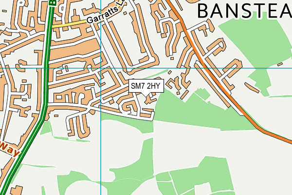 SM7 2HY map - OS VectorMap District (Ordnance Survey)