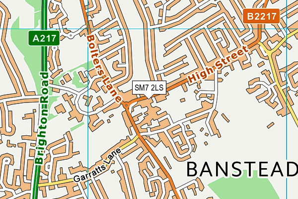 SM7 2LS map - OS VectorMap District (Ordnance Survey)