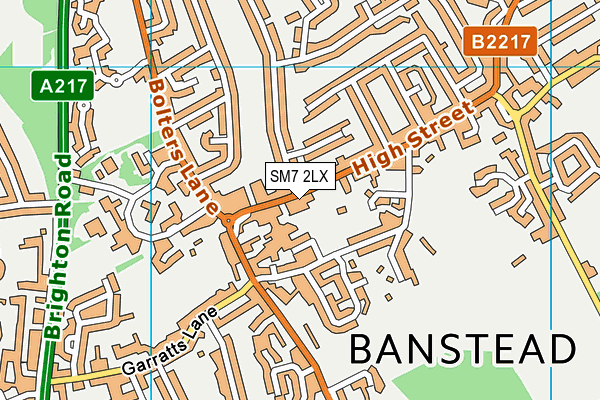 Map of THE BANSTEAD STORE LTD at district scale