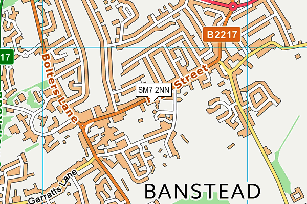 SM7 2NN map - OS VectorMap District (Ordnance Survey)