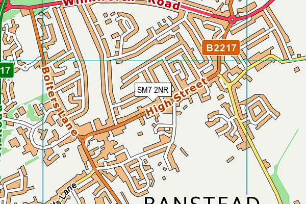 SM7 2NR map - OS VectorMap District (Ordnance Survey)