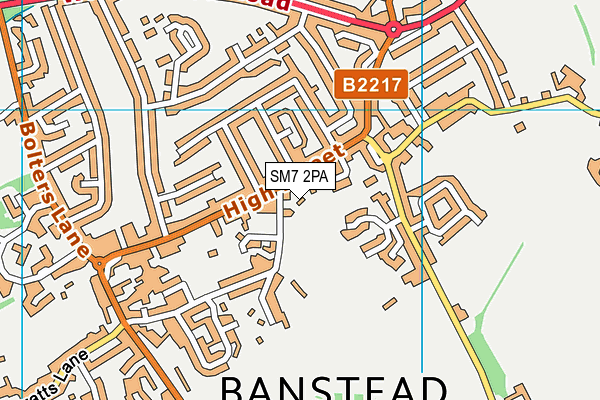 Lady Neville Recreation Ground map (SM7 2PA) - OS VectorMap District (Ordnance Survey)