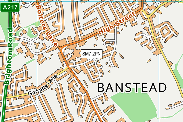 SM7 2PN map - OS VectorMap District (Ordnance Survey)