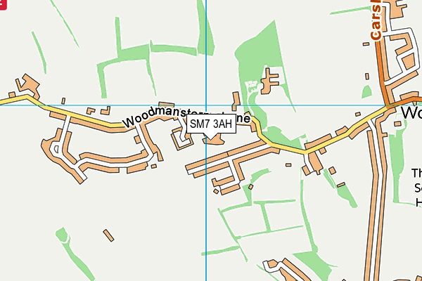 SM7 3AH map - OS VectorMap District (Ordnance Survey)