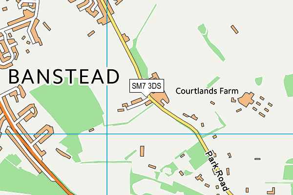 SM7 3DS map - OS VectorMap District (Ordnance Survey)