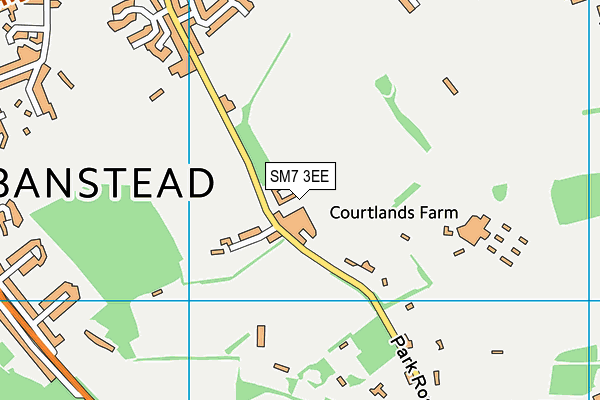 SM7 3EE map - OS VectorMap District (Ordnance Survey)