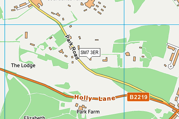 SM7 3ER map - OS VectorMap District (Ordnance Survey)