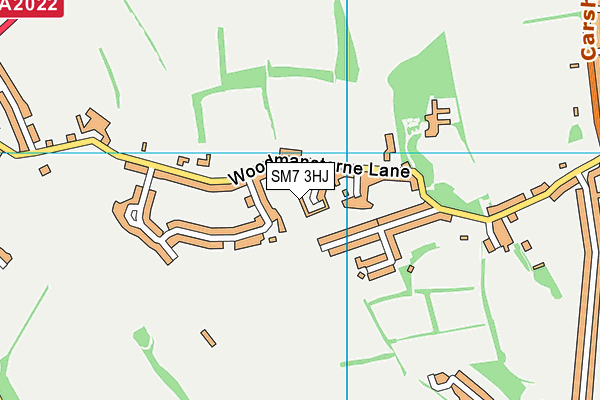 SM7 3HJ map - OS VectorMap District (Ordnance Survey)
