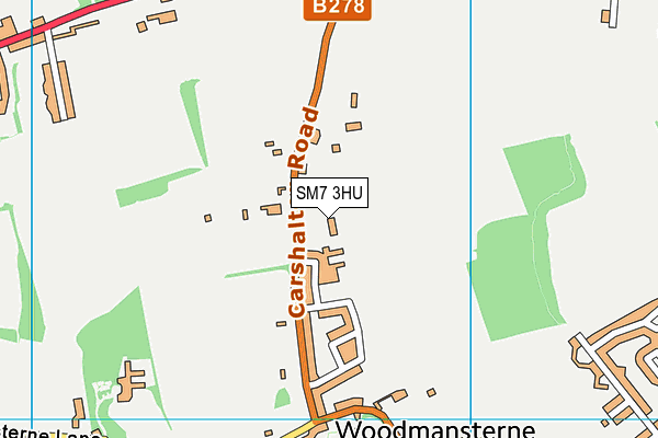 Woodmansterne Primary School map (SM7 3HU) - OS VectorMap District (Ordnance Survey)