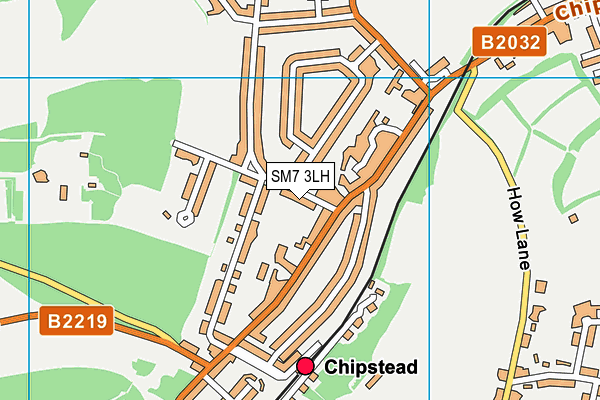 SM7 3LH map - OS VectorMap District (Ordnance Survey)