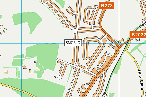 SM7 3LQ map - OS VectorMap District (Ordnance Survey)