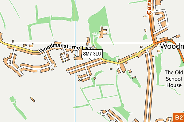 SM7 3LU map - OS VectorMap District (Ordnance Survey)
