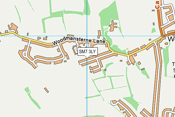SM7 3LY map - OS VectorMap District (Ordnance Survey)