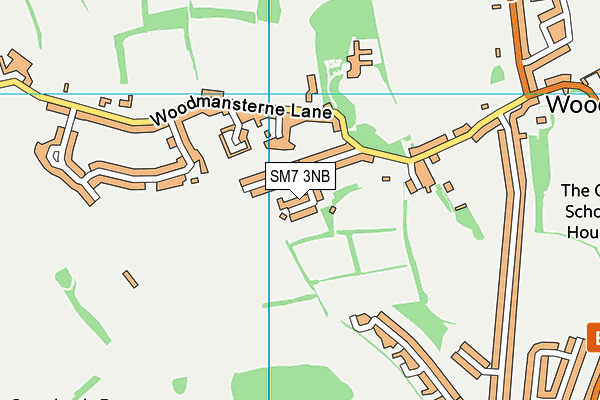 SM7 3NB map - OS VectorMap District (Ordnance Survey)