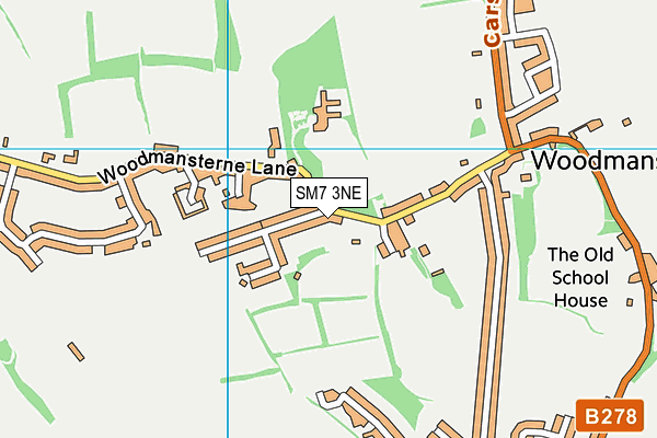 SM7 3NE map - OS VectorMap District (Ordnance Survey)