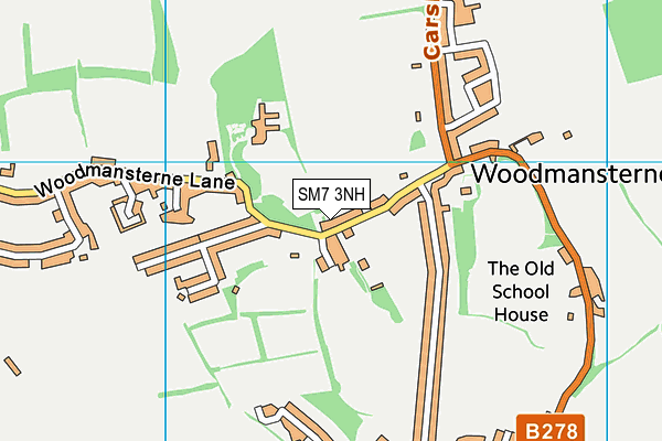 Woodmansterne Sports Club map (SM7 3NH) - OS VectorMap District (Ordnance Survey)