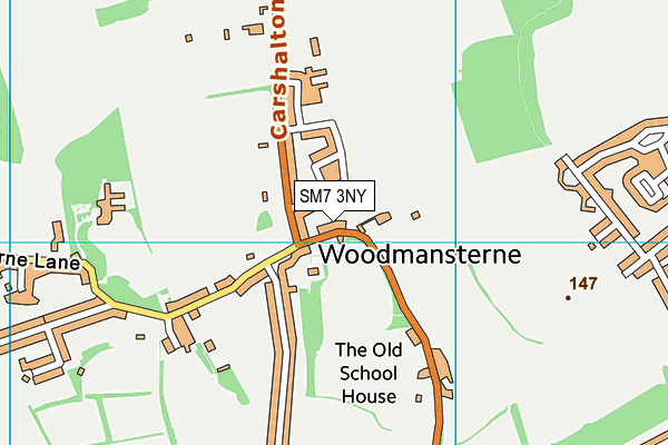 SM7 3NY map - OS VectorMap District (Ordnance Survey)