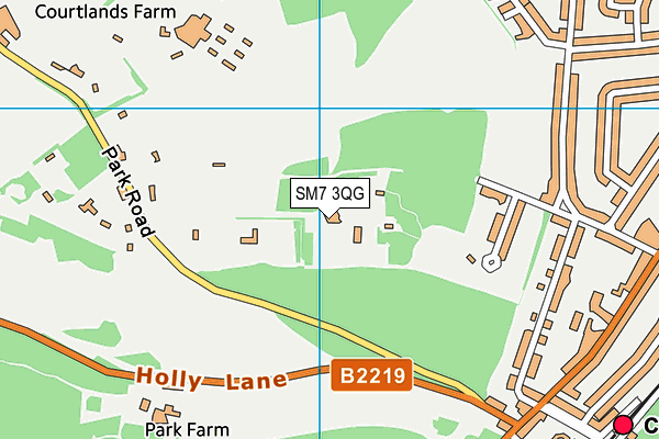 SM7 3QG map - OS VectorMap District (Ordnance Survey)