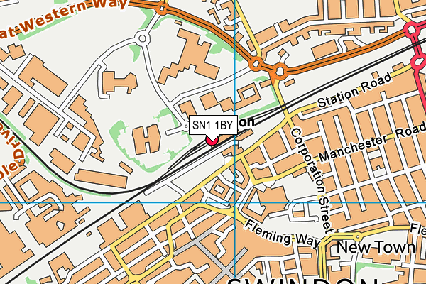 SN1 1BY map - OS VectorMap District (Ordnance Survey)