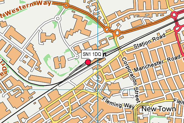 SN1 1DQ map - OS VectorMap District (Ordnance Survey)