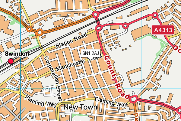 SN1 2AJ map - OS VectorMap District (Ordnance Survey)