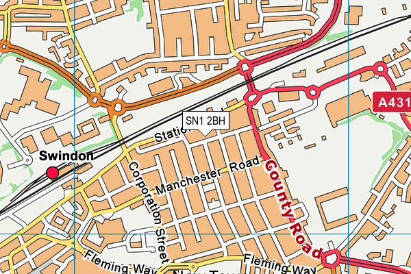 SN1 2BH map - OS VectorMap District (Ordnance Survey)