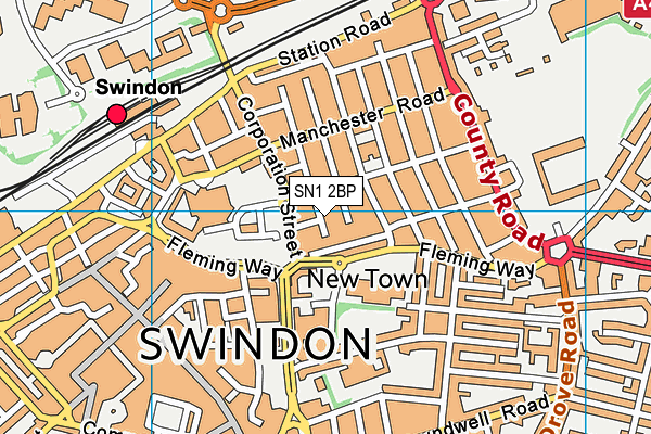 SN1 2BP map - OS VectorMap District (Ordnance Survey)