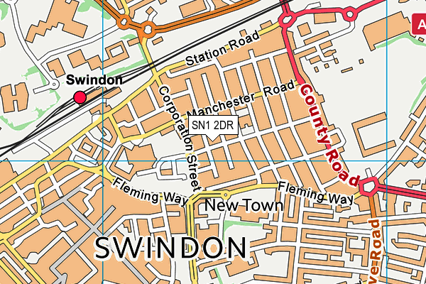 SN1 2DR map - OS VectorMap District (Ordnance Survey)