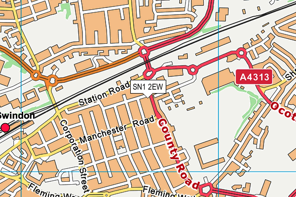 SN1 2EW map - OS VectorMap District (Ordnance Survey)