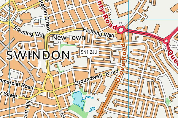 SN1 2JU map - OS VectorMap District (Ordnance Survey)