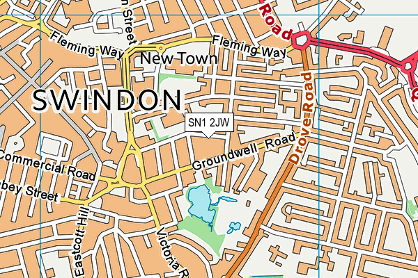 SN1 2JW map - OS VectorMap District (Ordnance Survey)