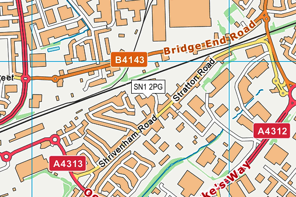 Pro Strength And Fitness map (SN1 2PG) - OS VectorMap District (Ordnance Survey)